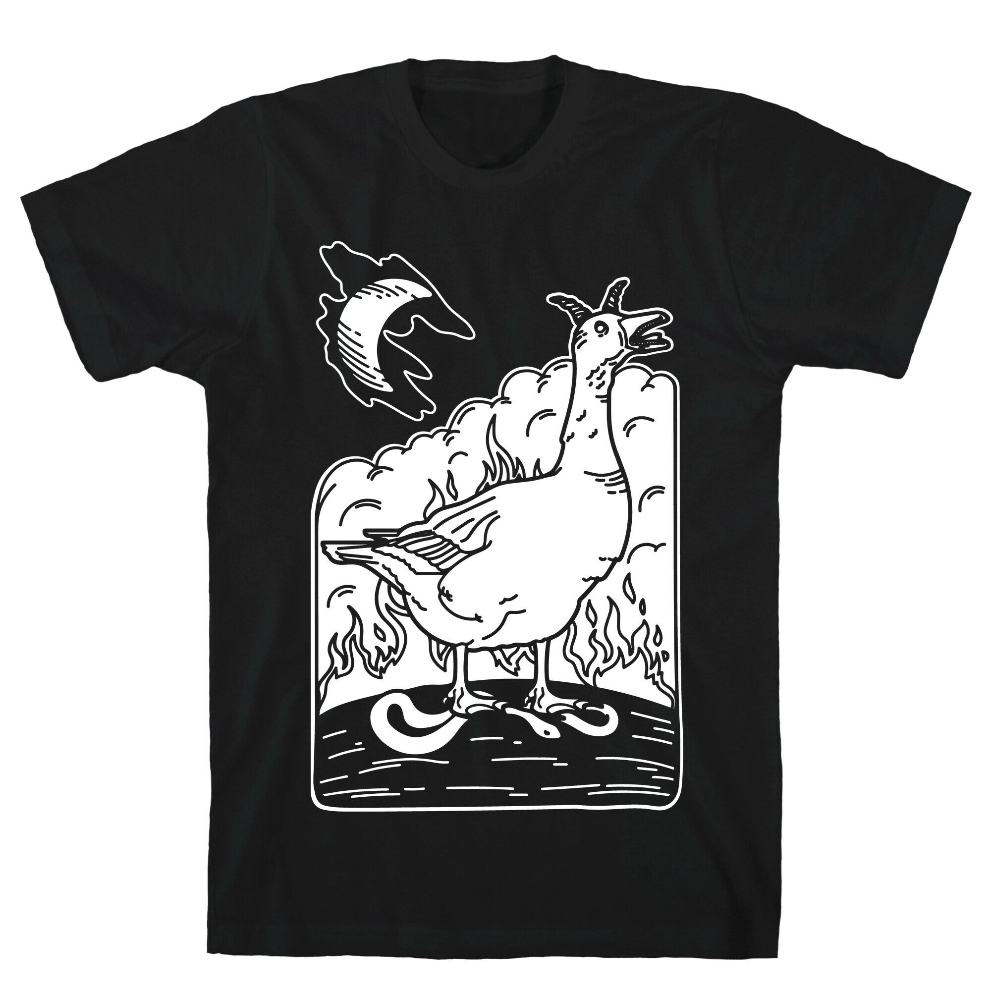The Devil (Goose Parody) White Print T-Shirt